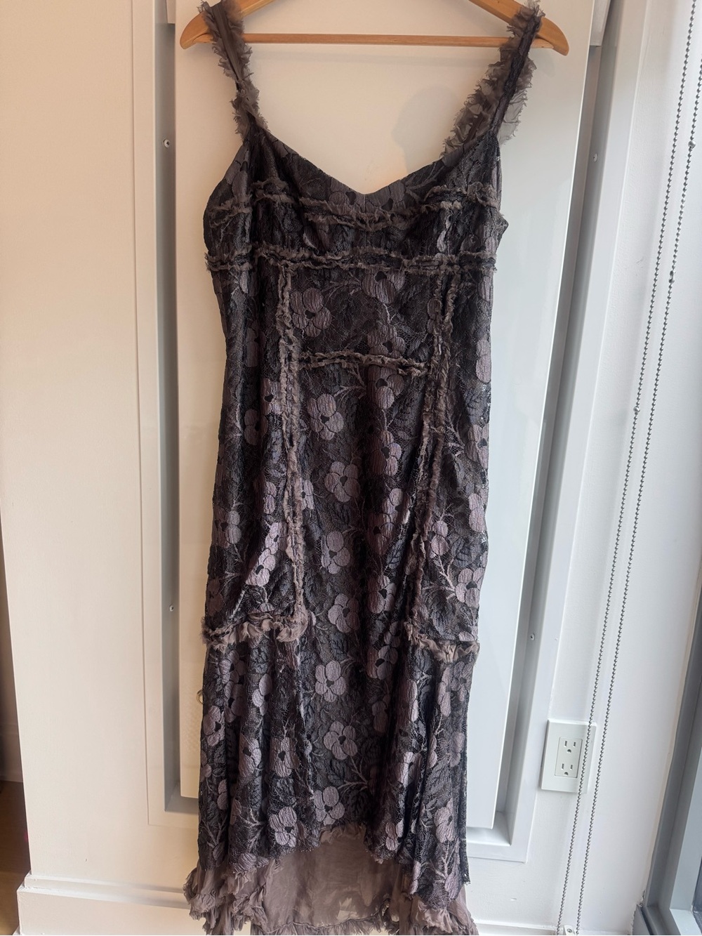 Tuleh Lace High-Low Dress Purple Brown Grey